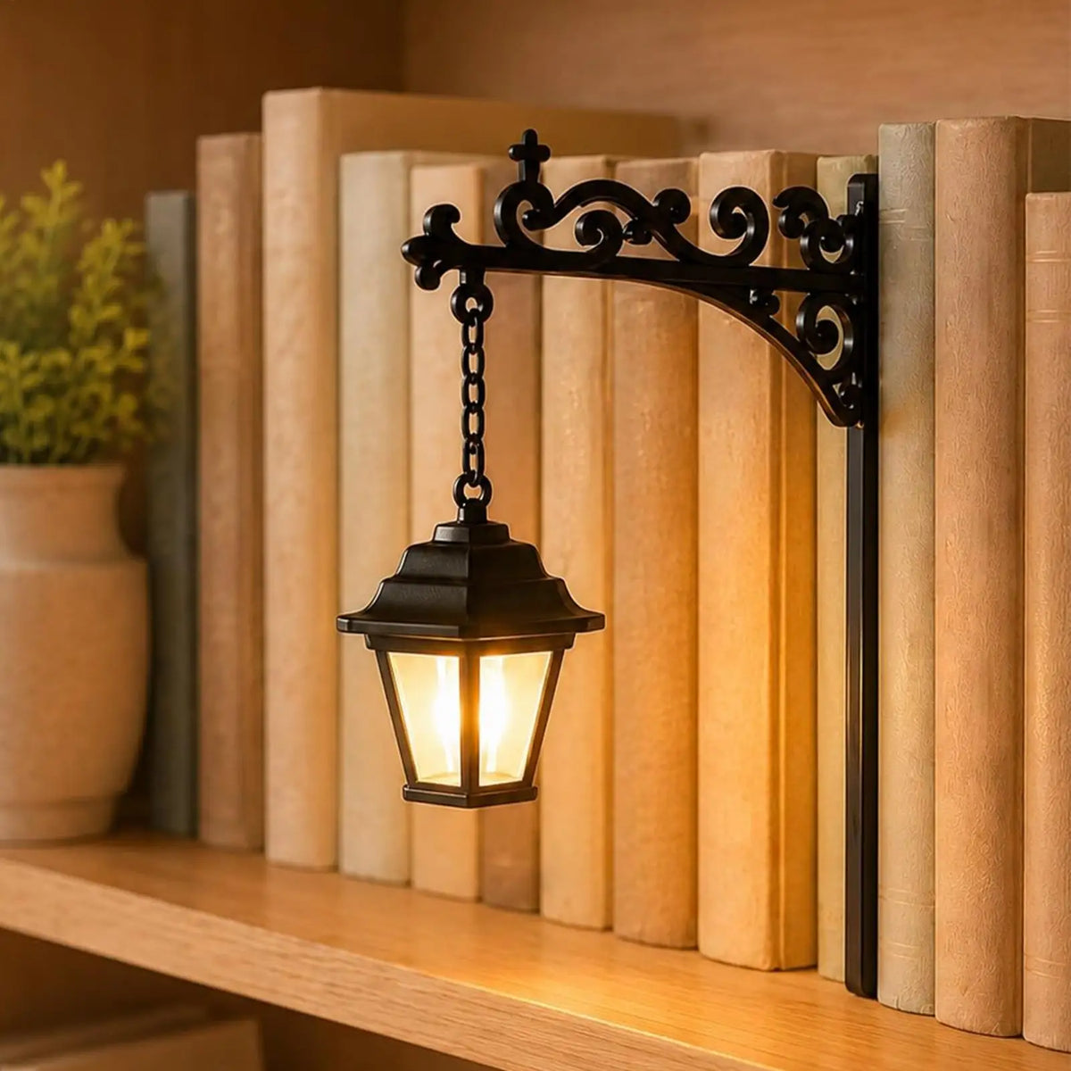Nook & Glow Vintage Style Lantern Bookend Lamp