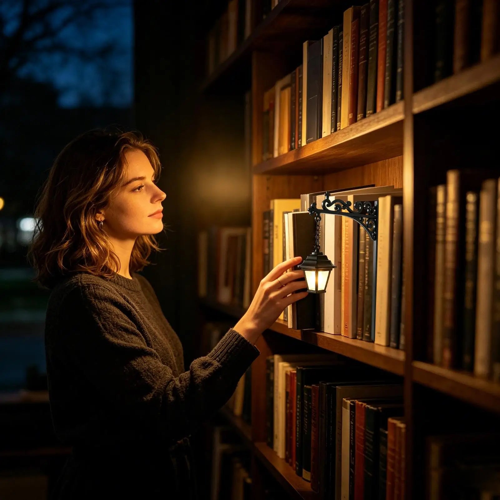 Nook & Glow Vintage Style Lantern Bookend Lamp