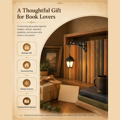 Nook & Glow Vintage Style Lantern Bookend Lamp